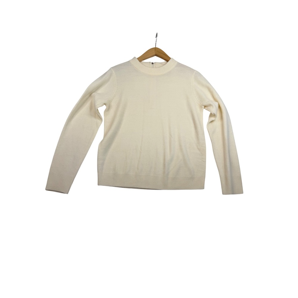 Soho Lady New York Cream Mock Neck Back Zip Sweater Womens Medium RN 116631